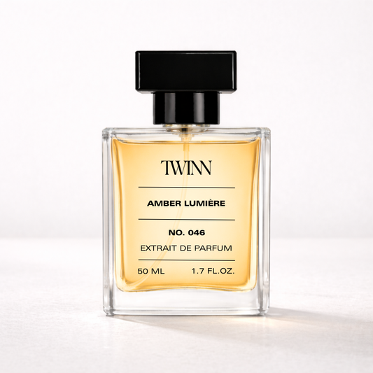Amber Lumière fragrance bottle - Blonde Amber inspired luxury perfume by TWINN Scents