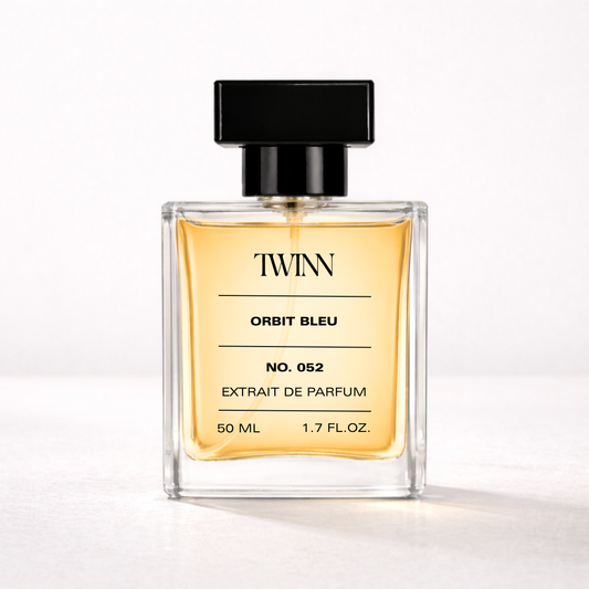 Orbit Bleu fragrance bottle - Météore inspired luxury perfume by TWINN Scents