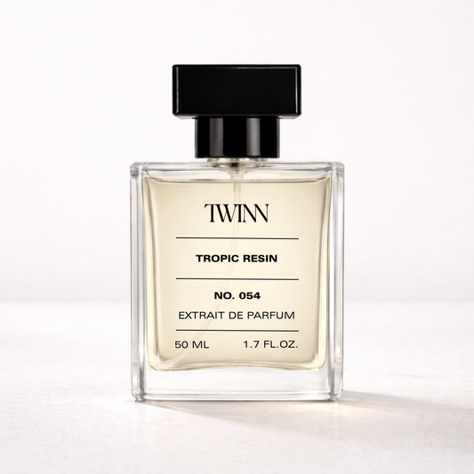 Tropic Resin fragrance bottle - Oud Maracujá inspired luxury perfume by TWINN Scents